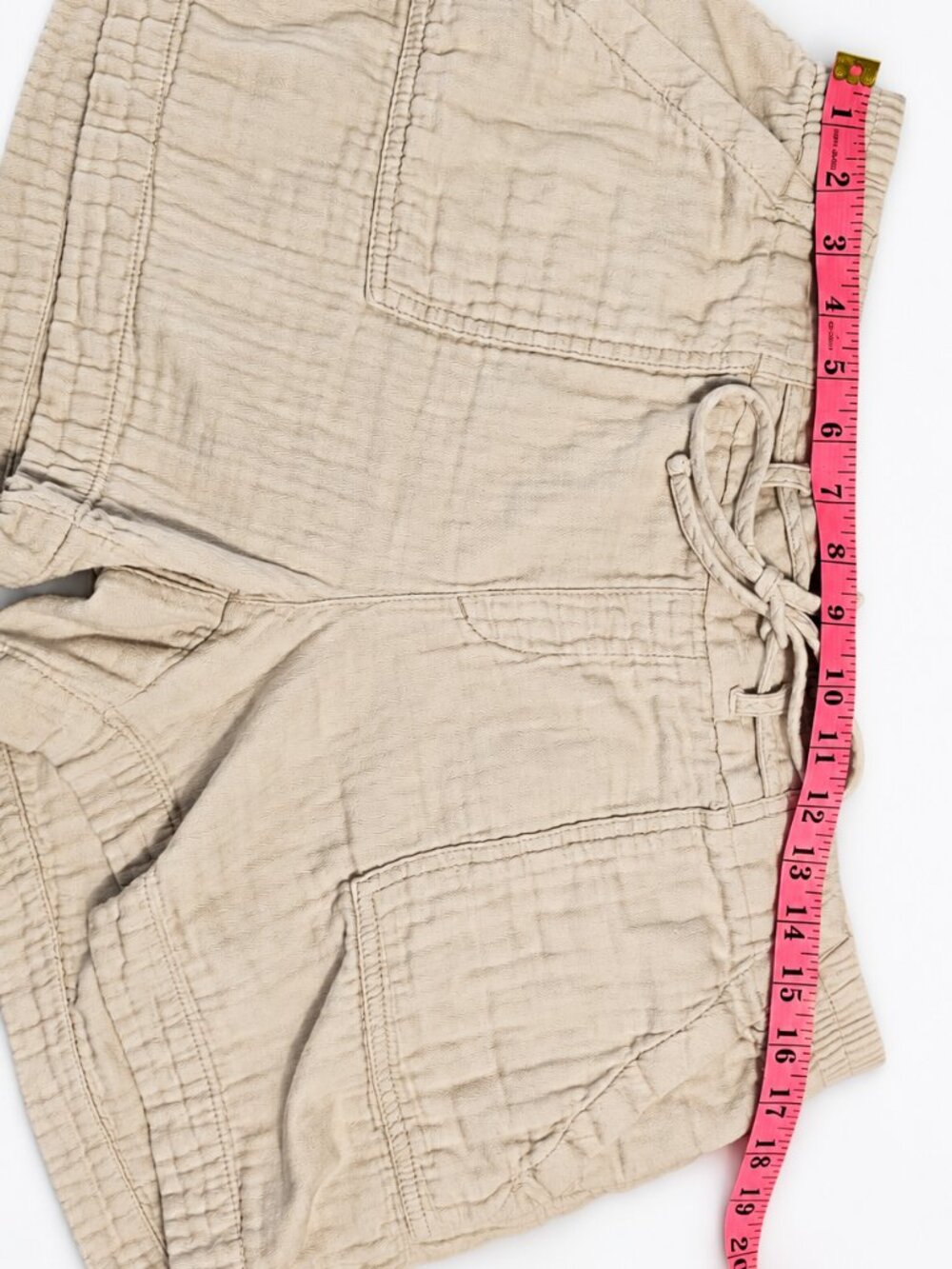 Beige Drawstring Shorts - Picture 5 of 6